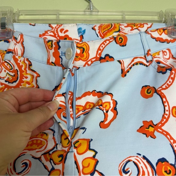 J. McLaughlin Pants Women's Orange And Blue Paisley Print Modal Spandex Size 10 - Picture 10 of 15